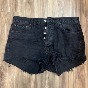 Black agolde jean shorts
